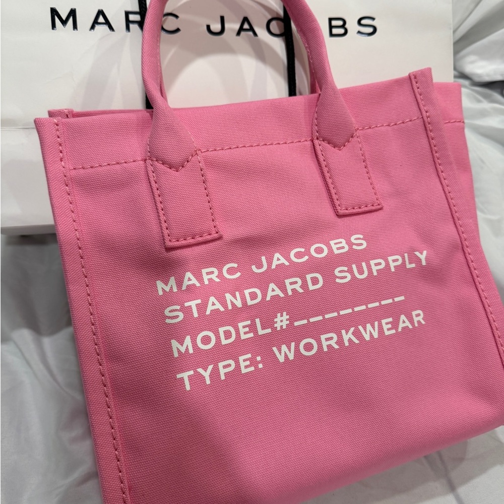 Marc Jacobs Standard Supply Canvas Tote Crossbody Strap Medium Petal Pink